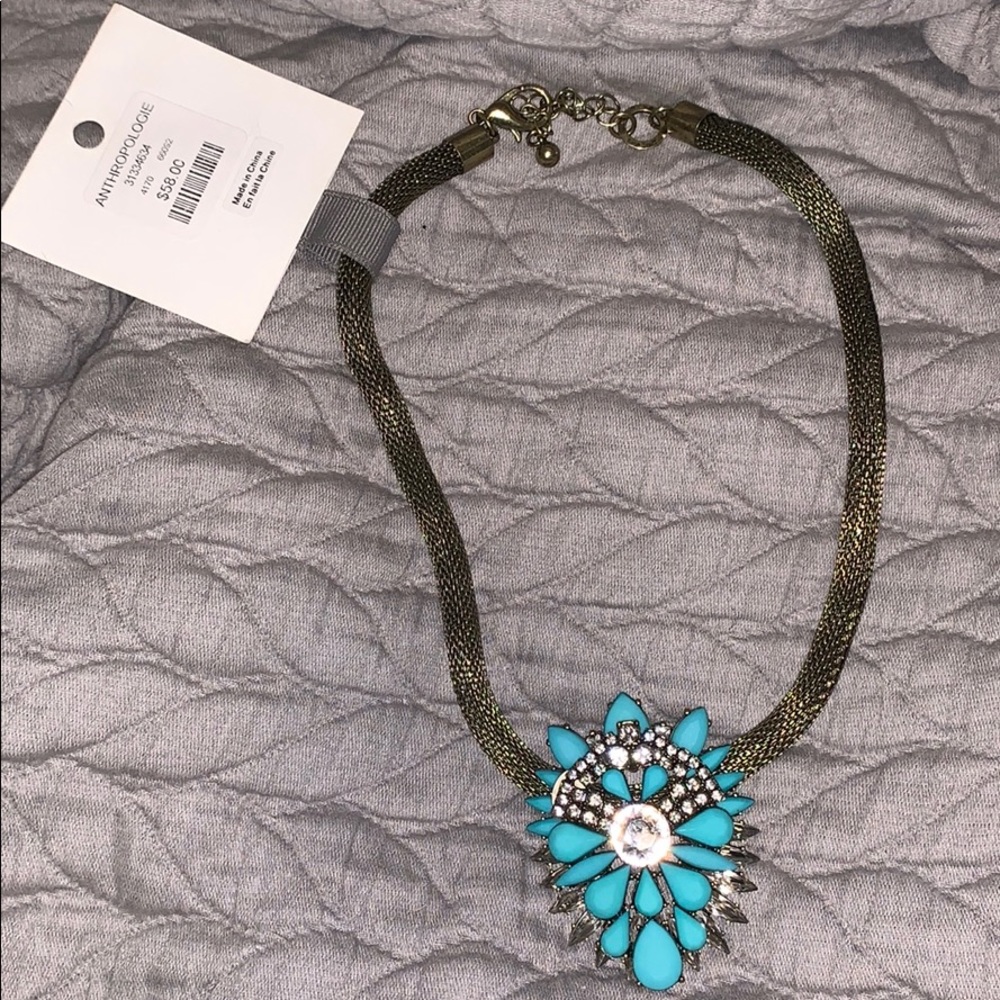 NWT turquoise and crystal necklace